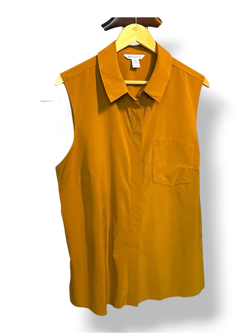 Athleta Mustard Yellow Button-Front Sleeveless Top 1X